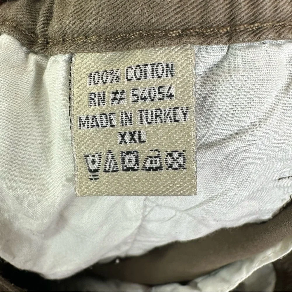 Bugle Boy Men's Cargo Shorts XXL Green Cotton Elastic Waist Utility VTG 80s 90s